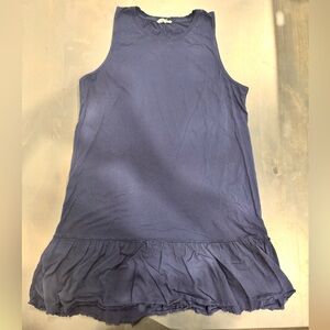 Nation LTD Drop Waist Ruffle Tank Dress Navy Size Large